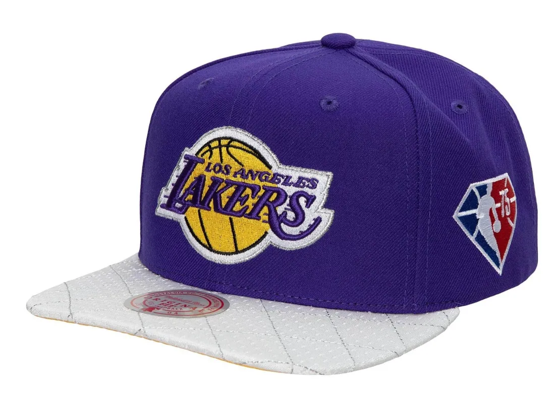Mitchell & Ness Men's NBA 75Th Platinum Snapback Lakers made by Mitchell & Ness