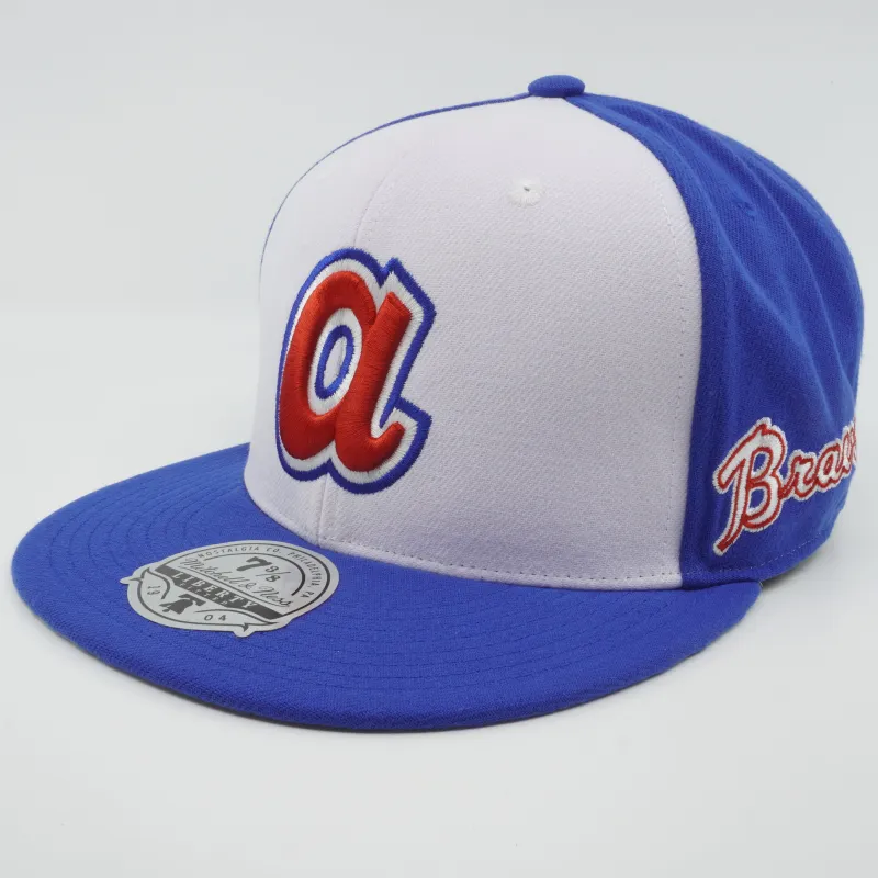 Mitchell & Ness Men's MLB Evergreen Fitted Coop Braves Fitted Caps made by Mitchell & Ness