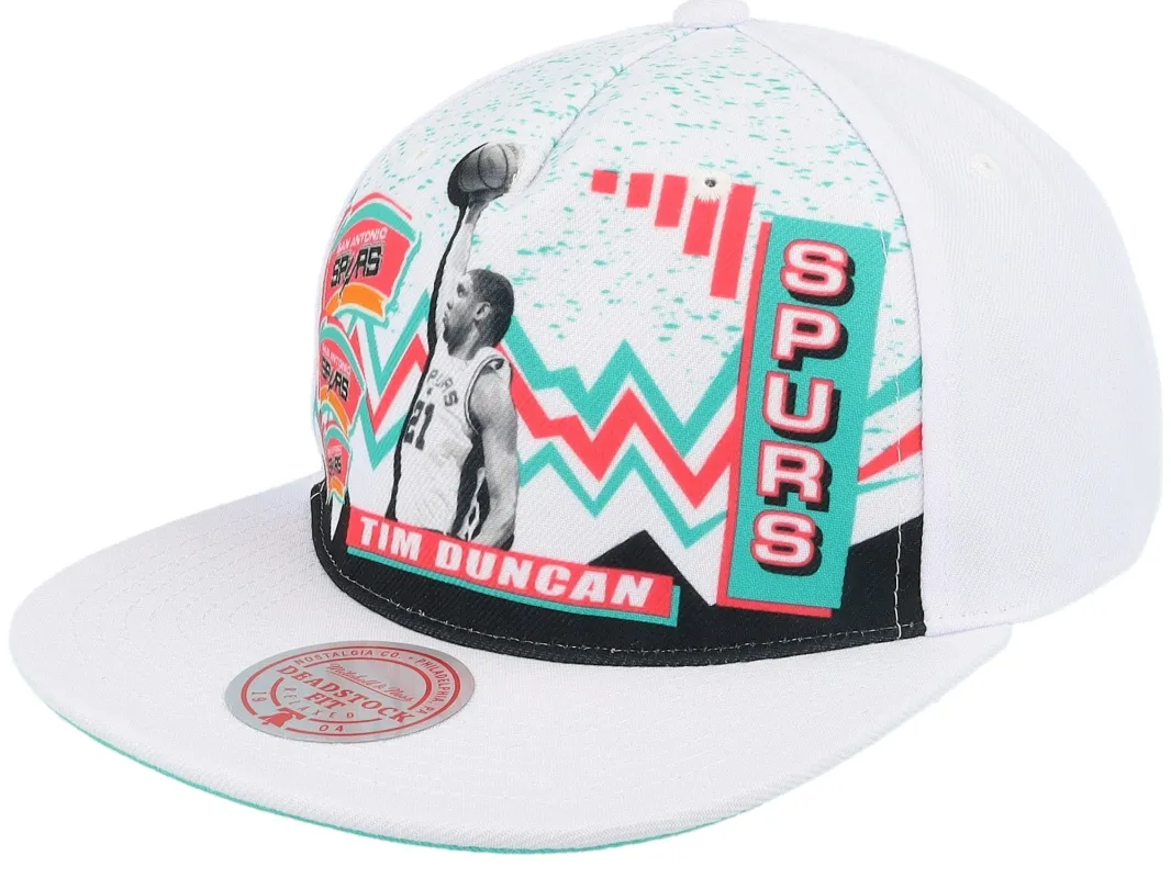 Mitchell & Ness Men's NBA 90'S Playa Deadstock Hwc Spurs Tim Duncan Ball Caps made by Mitchell & Ness