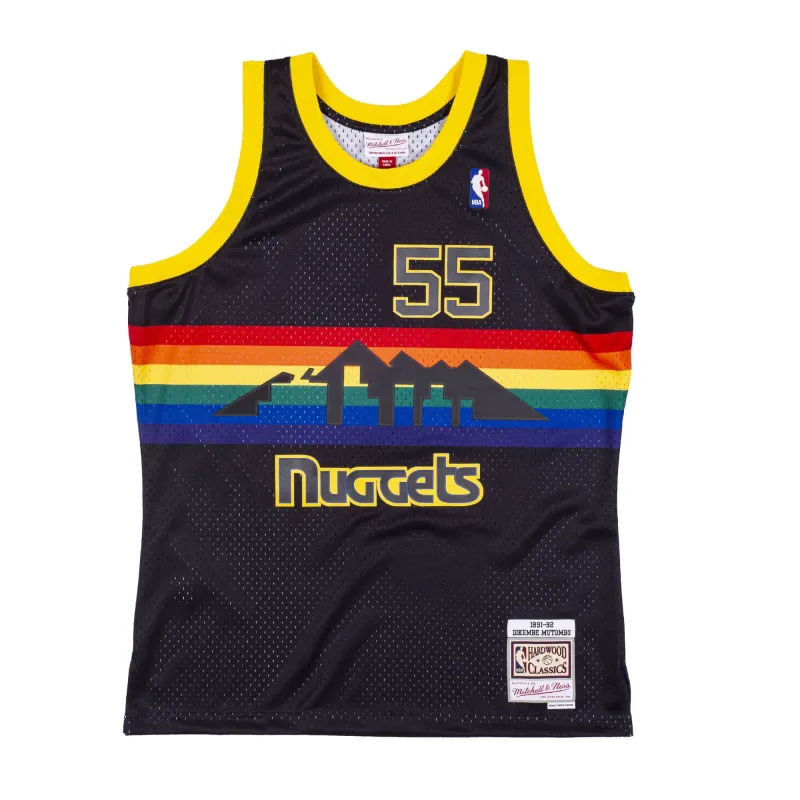 Mitchell & Ness Men's NBA Reload Swingman Jersey Nuggets 1991 Dikembe Mutombo Jerseys made by Mitchell & Ness