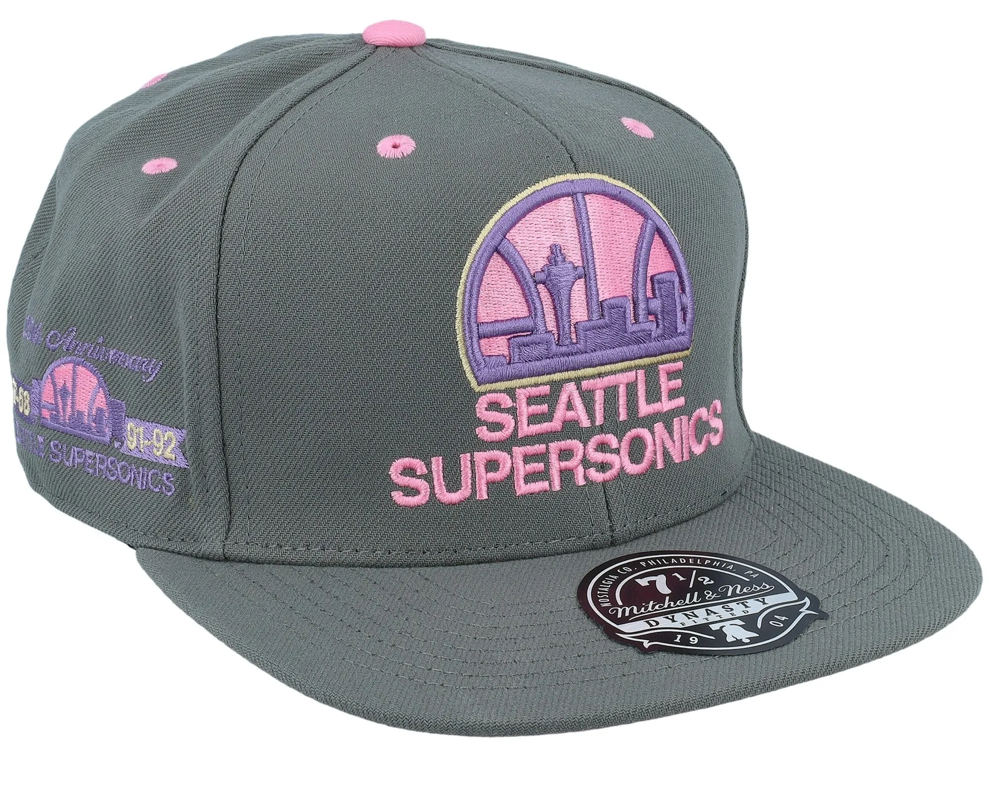 Mitchell & Ness Men's NBA Lavender Dreams Fitted Hwc Supersonics Fitted Caps sold by Zulily