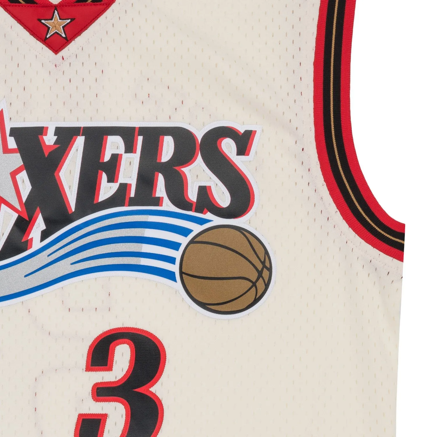 Mitchell & Ness Men's Cream Team Color Swingman Jersey 76Ers 2000 Allen Iverson sold by Zulily product image thumbnail 3