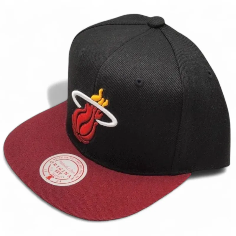 Mitchell & Ness Men's NBA Core Basic Snapback Heat Snapback Caps made by Mitchell & Ness