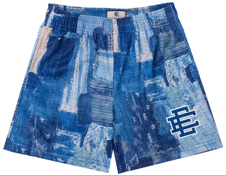 Eric Emanuel Men's Ee Basic Short Blue Boro Patchwork Ss23 Shorts sold by Zulily