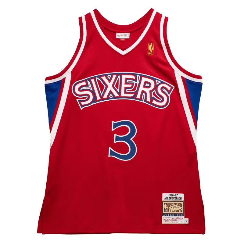 Mitchell & Ness NBA Authentic Jersey Philadelphia 76Ers 96 Allen Iverson Jerseys made by Mitchell & Ness