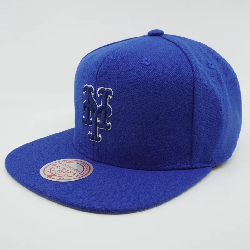 Mitchell & Ness Men's MLB Back To Basics Snapback Mets Blue made by Mitchell & Ness