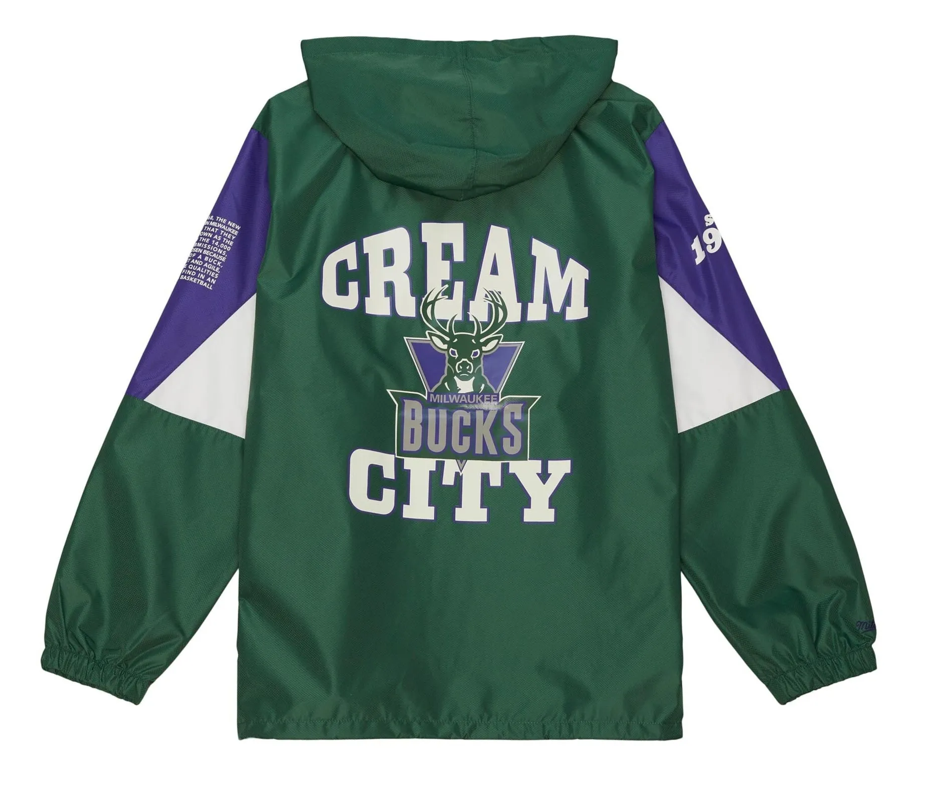 Mitchell & Ness Men's NBA Team Origins Pullover Anorak Bucks sold by Zulily product image thumbnail 3