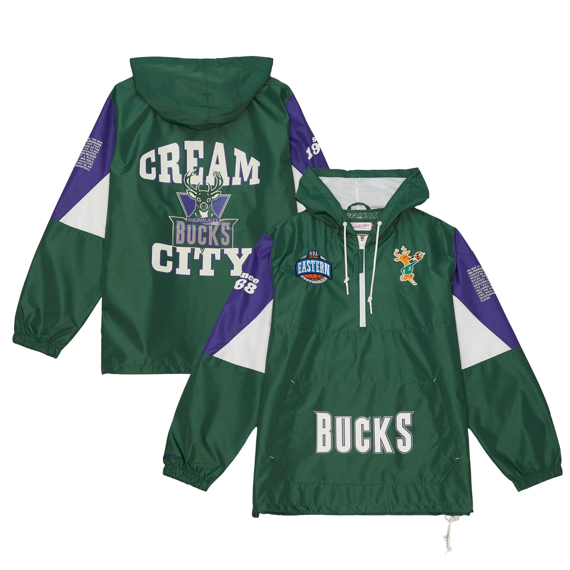 Mitchell & Ness Men's NBA Team Origins Pullover Anorak Bucks sold by Zulily product image thumbnail 2