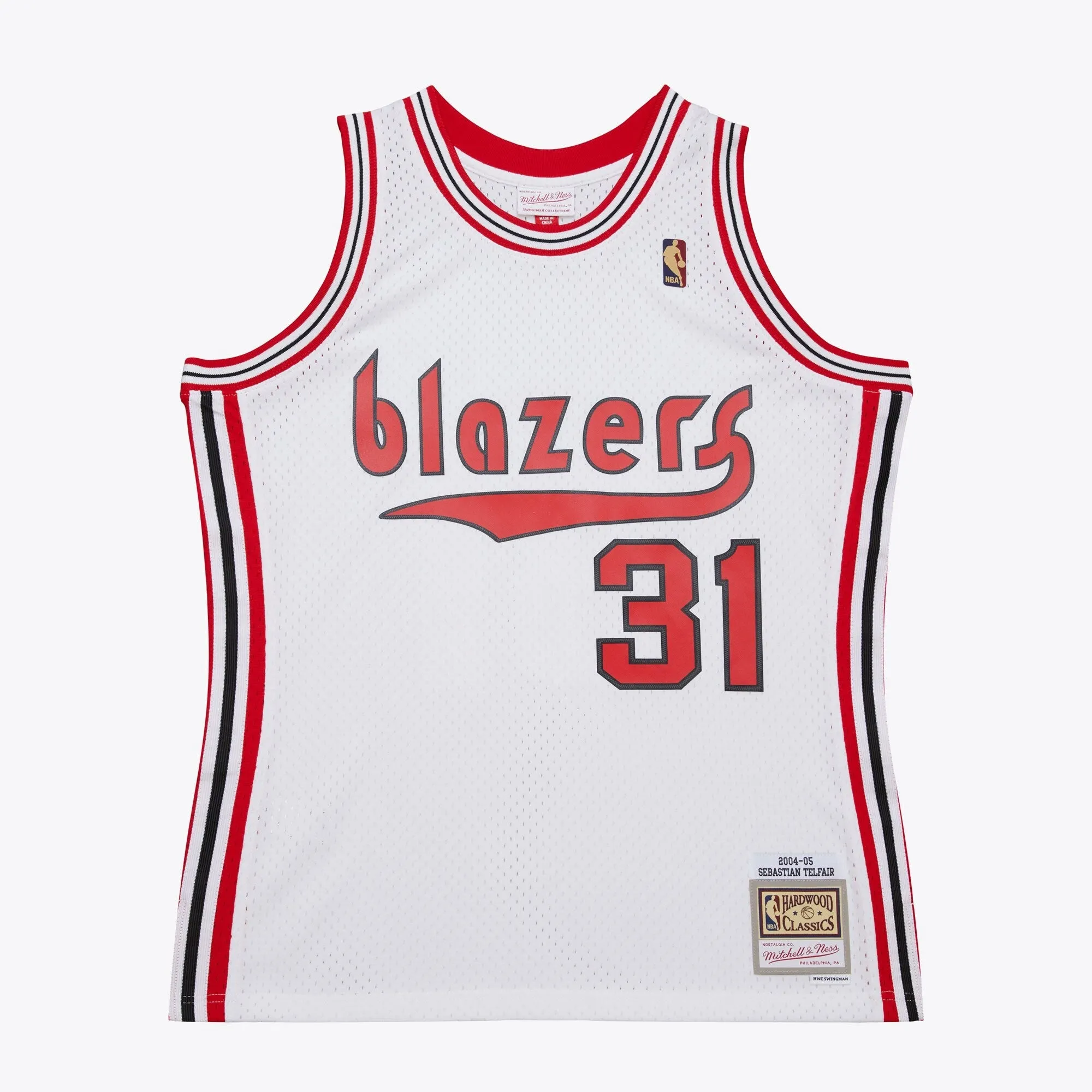 Mitchell & Ness Men's NBA White Jersey Trail Blazers 2004 Sebastian Telfair Jerseys sold by Zulily