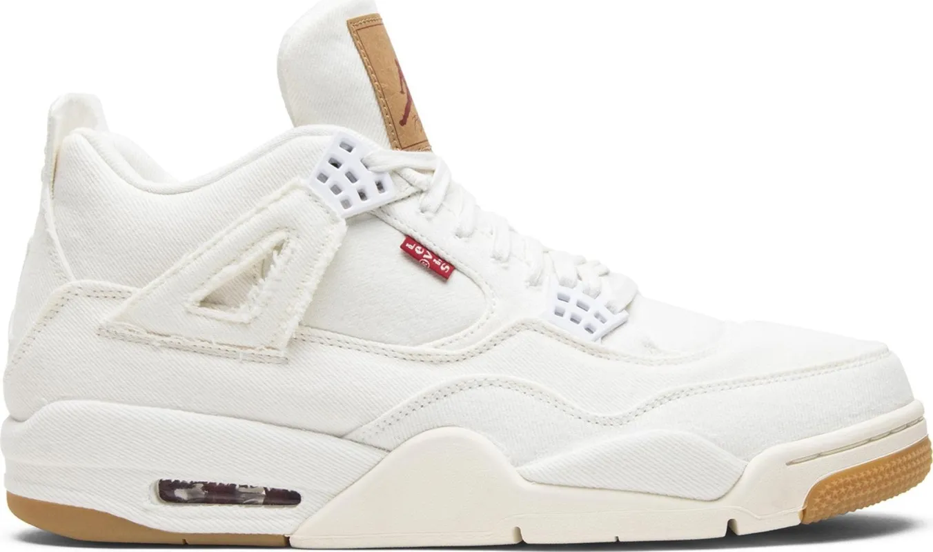 Air Jordan Men's Retro 4 'Levi'S White Levi'S Tag' Sneakers sold by Zulily