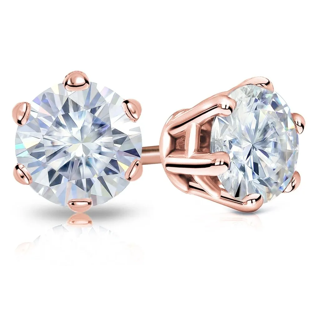 Auriya 14k Gold 7ctw Round Moissanite Stud Earrings sold by Zulily product image thumbnail 3