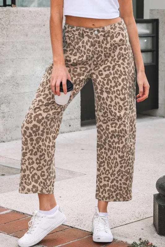 Threaded Pear Winnie Print Straight Loose Jeans made by Threaded Pear