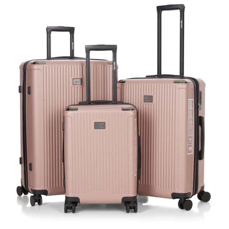 ROBERTO CAVALLI 3 Piece Luggage Set with Expandable Hard Shell & 8 Spinner Wheels sold by Zulily