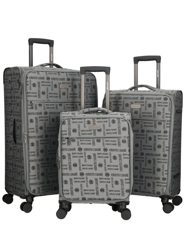 ROBERTO CAVALLI Luxury 3 Piece Luggage Set, Expandable Hard Shell Suitcases with 8 Spinner Wheels sold by Zulily