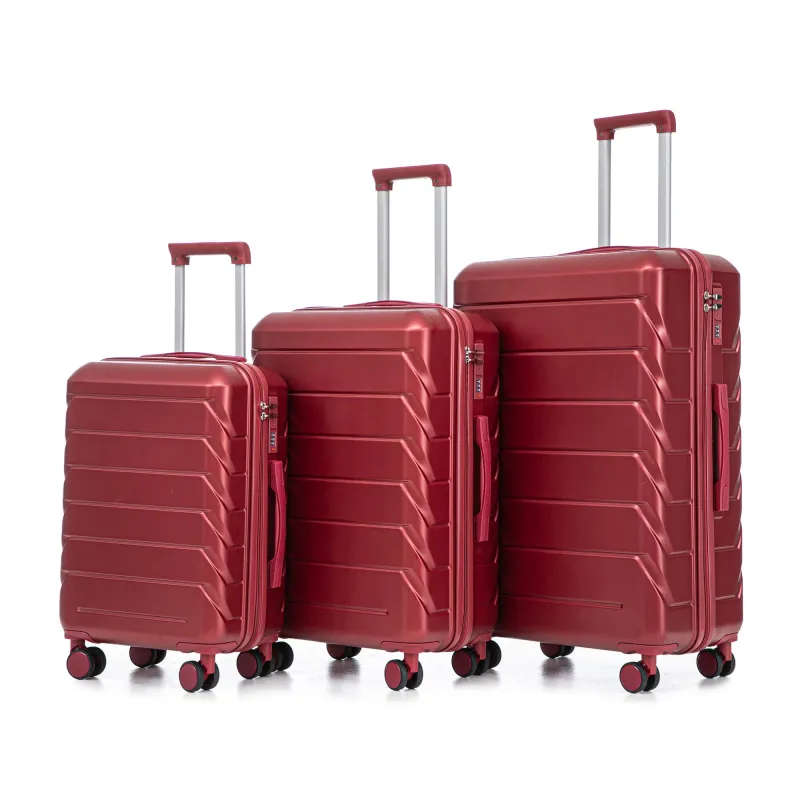 20"/24"/28" 3 pcs/set in ABS Spinner Wheel Luggage, Matching Color , With Combination Lock (Wine Red) made by Zulily