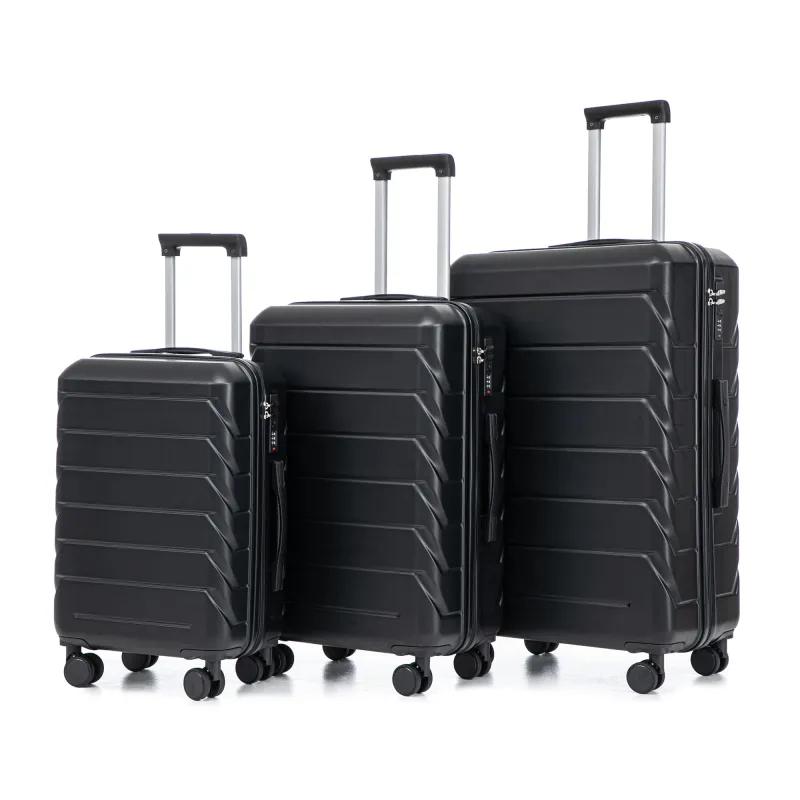 HIFINE TOURIST 20"/24"/28" 3 pcs/set in ABS Spinner Wheel Luggage, Matching Color , With Combination Lock (Black) made by Zulily