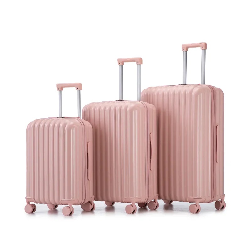 20"/24"/28" 3 pcs/set in ABS Spinner Wheel Luggage, Carry on Suitcase, with Cup Holder & USB Port & Phone Holder (Pink) made by Zulily