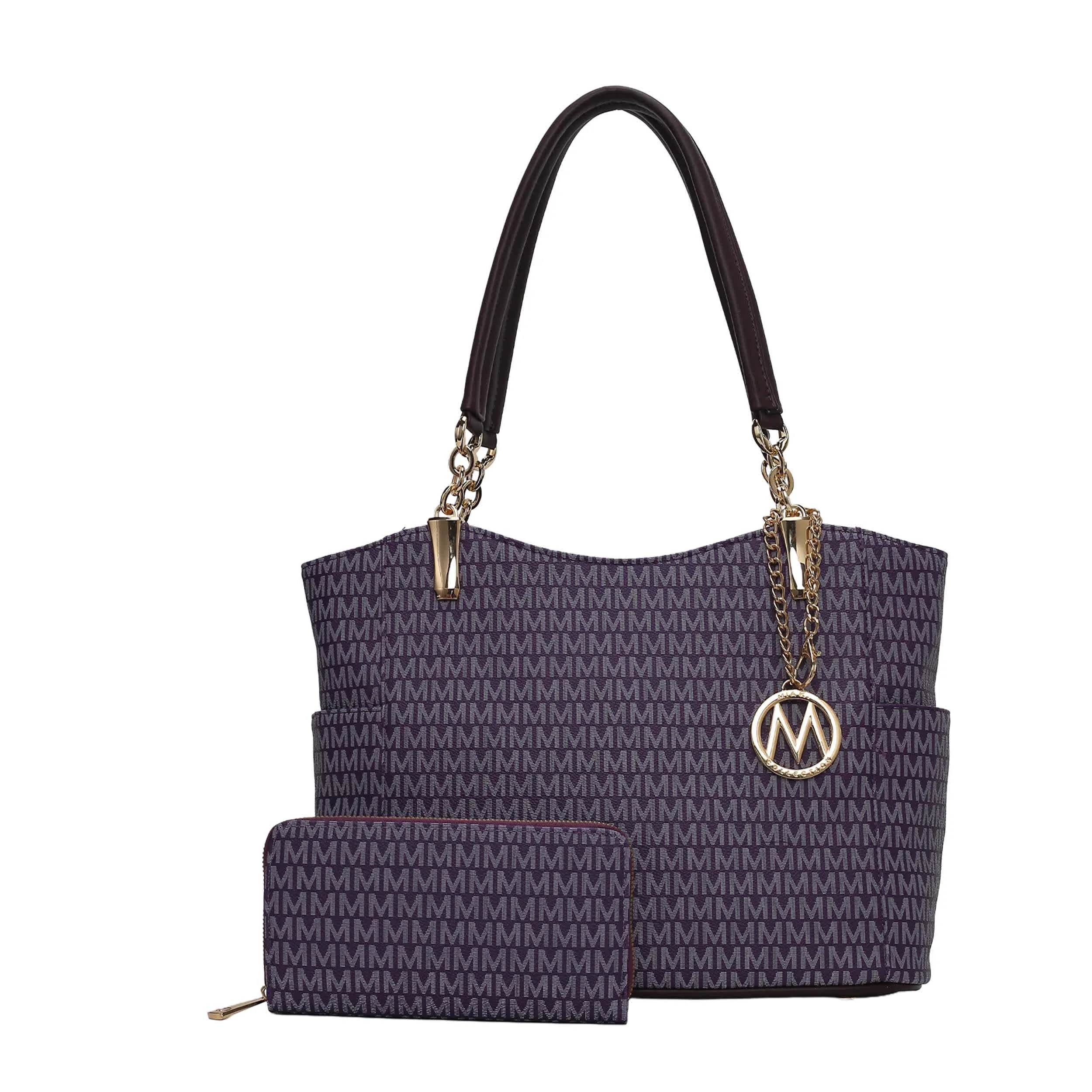 MKF Collection Savannah M Logo Printed Women’s Tote and Wristlet Wallet by Mia K- 2 pieces sold by Zulily product image thumbnail 4