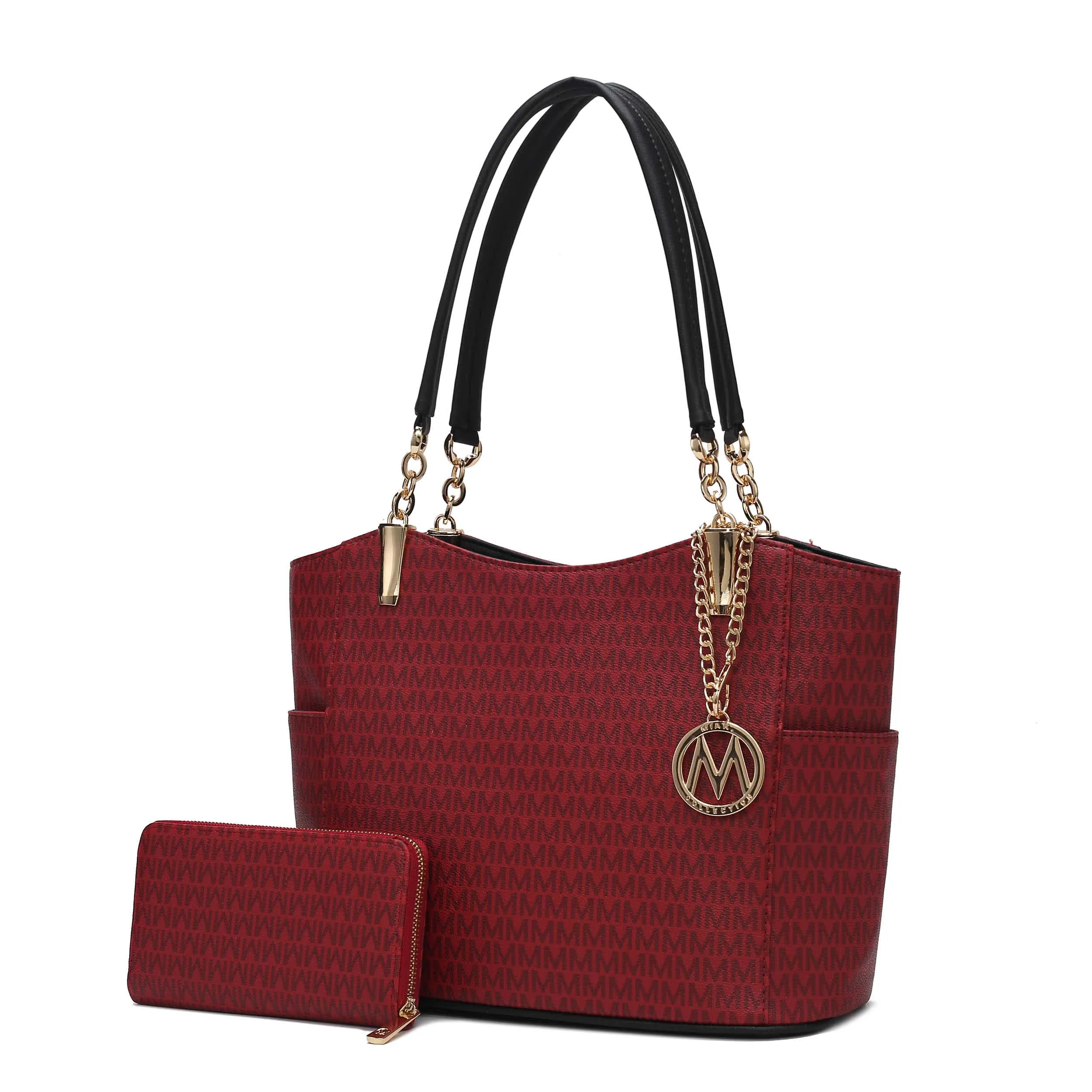 MKF Collection Savannah M Logo Printed Women’s Tote and Wristlet Wallet by Mia K- 2 pieces sold by Zulily product image thumbnail 3