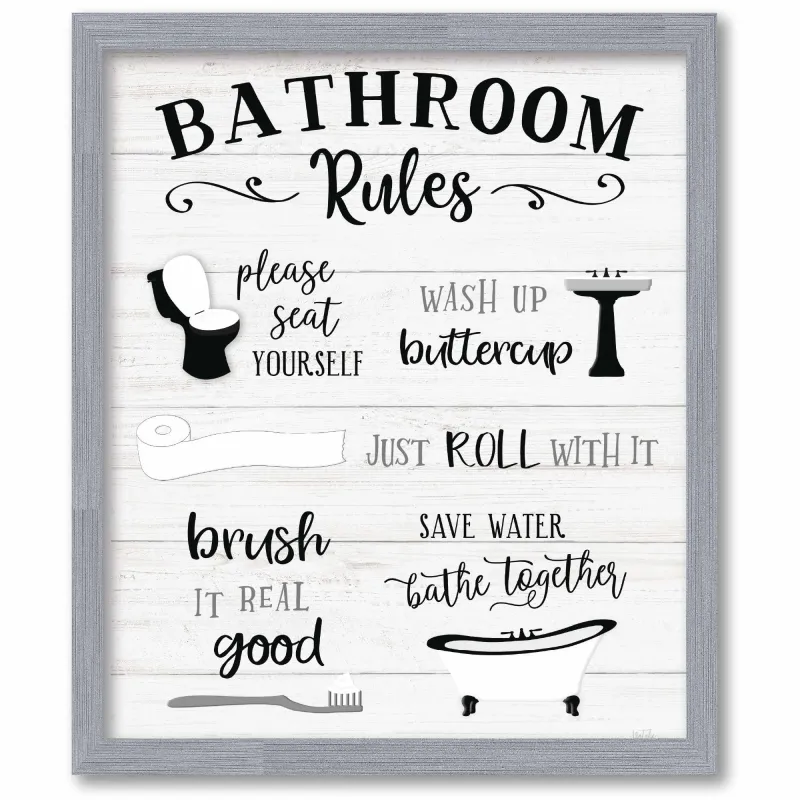 Bath Time Rules 16x20 Framed Board sold by Zulily