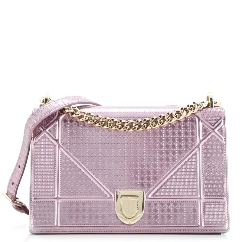 Pre-Loved Christian Dior Diorama Flap Bag Cannage Embossed Calfskin Medium made by Dior