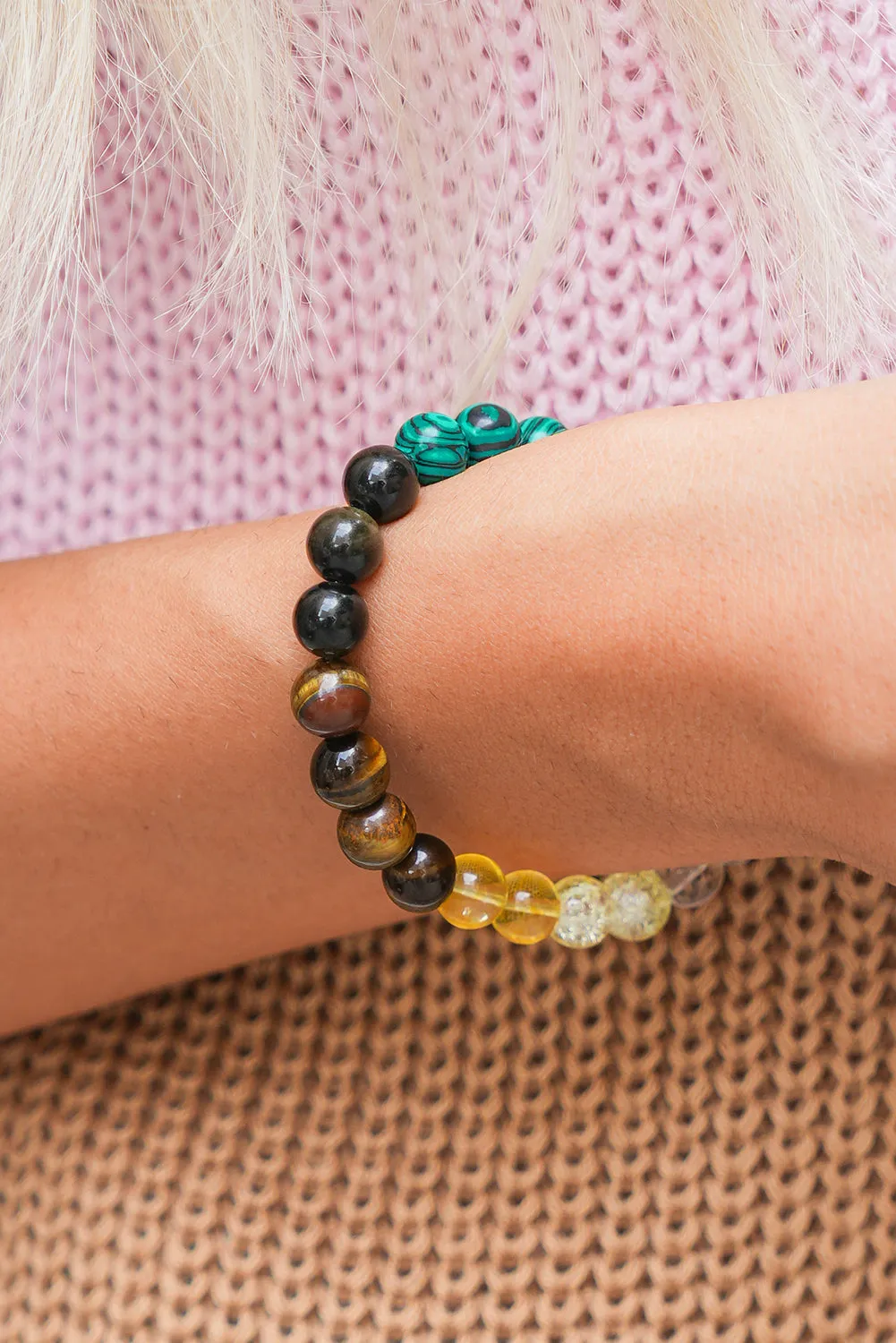 Threaded Pear Gemma Crystal Beaded Elastic Bracelet sold by Zulily