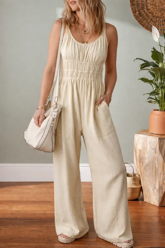 Threaded Pear Megan Sleeveless Wide Leg Jumpsuit made by Threaded Pear