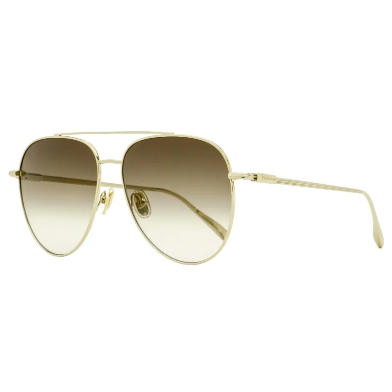 Ferragamo Large Pilot Sunglasses SF308S 703 Gold 61mm made by Salvatore Ferragamo