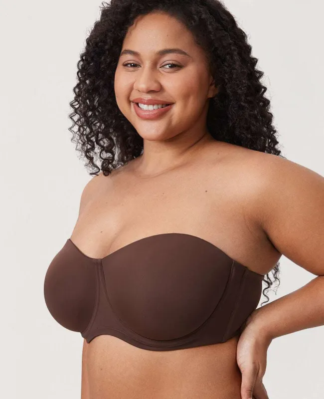 Confishape Strapless Full Coverage Plus Size Underwire Bra made by Zulily