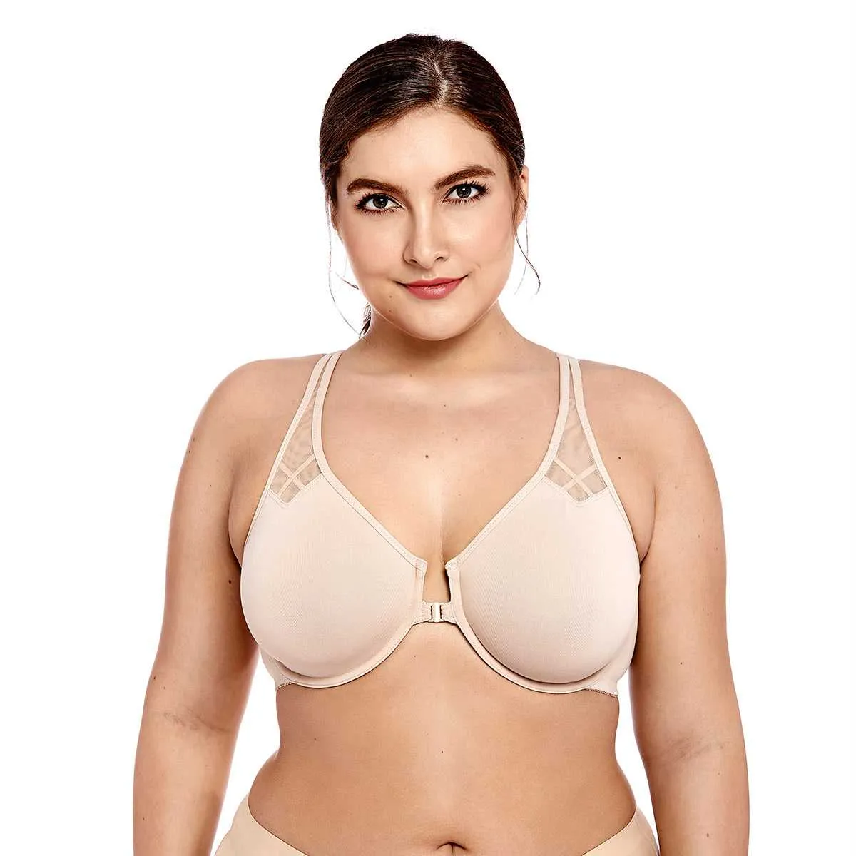 Front Closure Mesh Support Underwire Bra sold by Zulily product image thumbnail 2