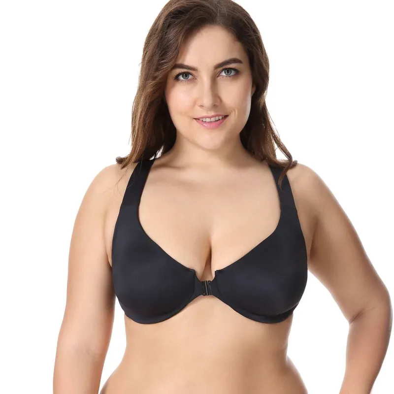 Front Closure Racerback Plus Size Underwire Bra made by Zulily