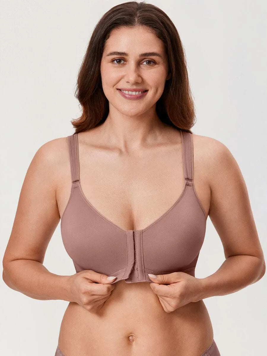 Front Closure X-Back Posture Support Wireless Full Coverage Bra sold by Zulily product image thumbnail 4