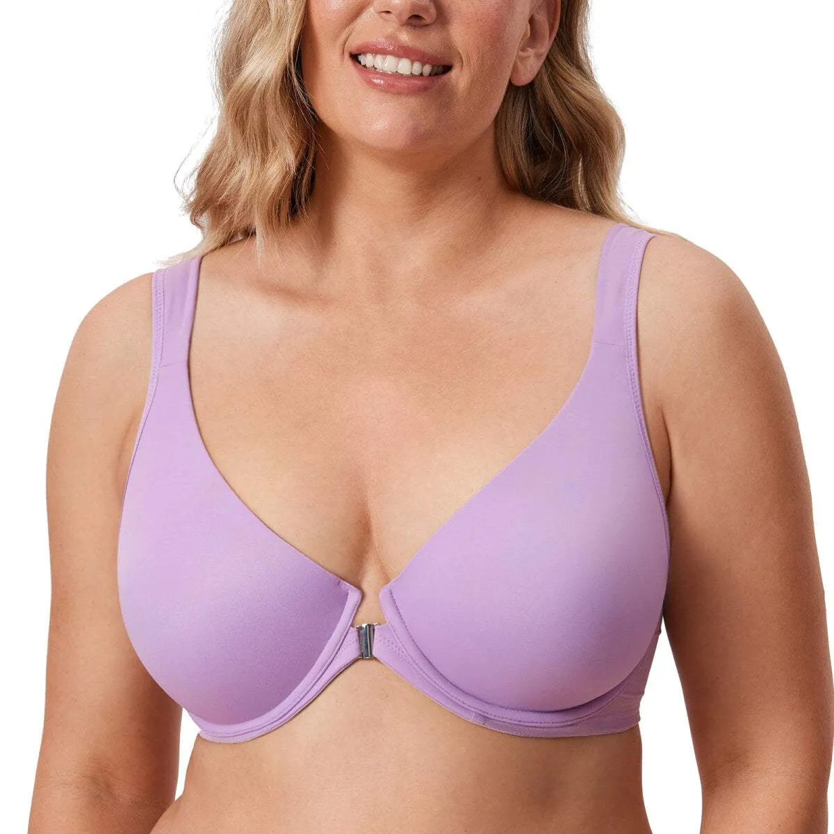 Front Closure Posture Support Underwire Plunge Bra sold by Zulily product image thumbnail 3