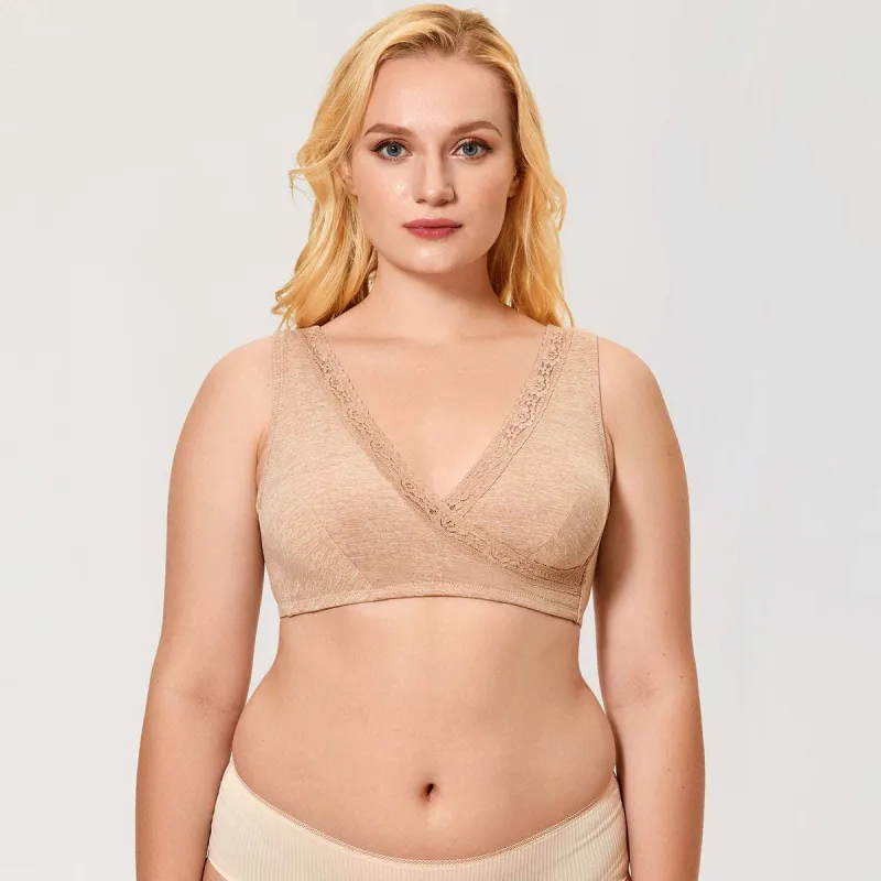 Front Crossover Wireless Nursing Bra made by Zulily