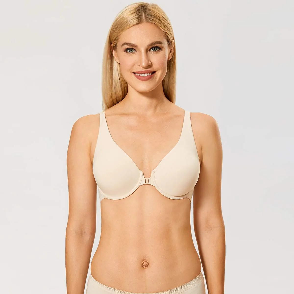 Front Closure Unlined Plunge Comfort Bra sold by Zulily product image thumbnail 2