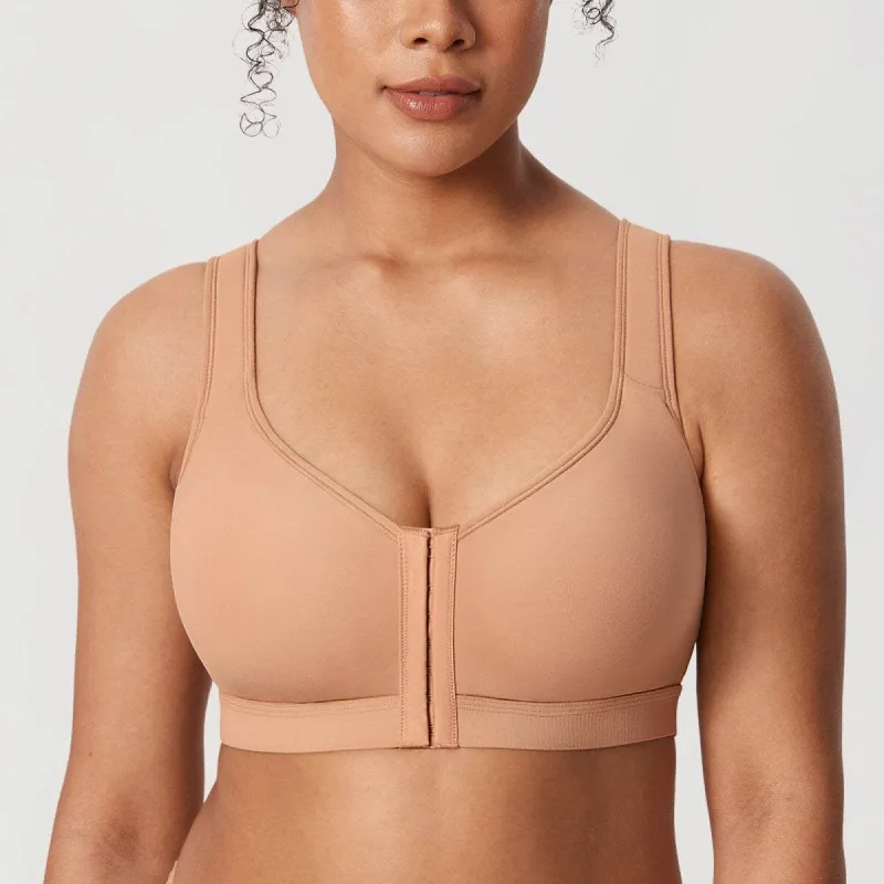 Inbarely Plus Front Closure Posture Wireless Lightly Padded Full Coverage Bra made by Zulily