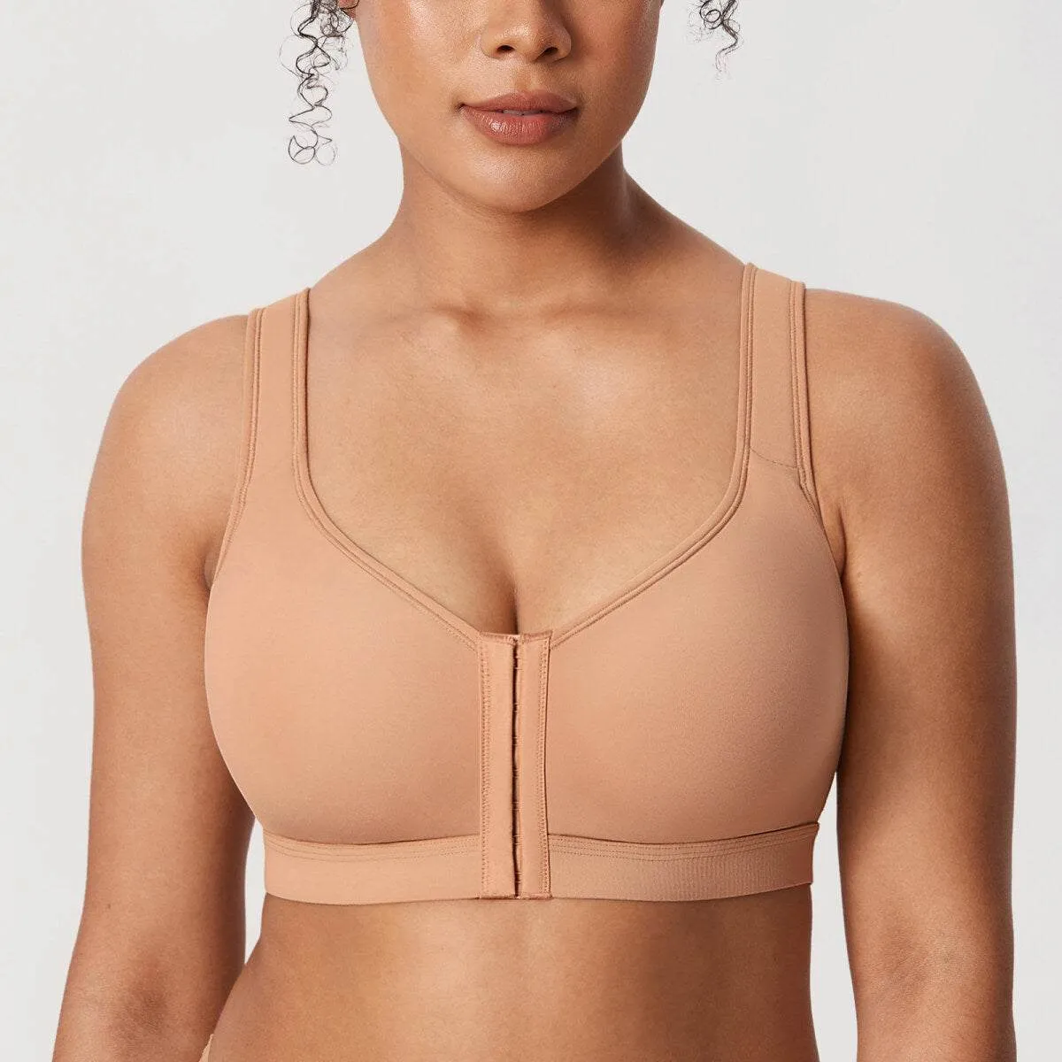 Inbarely Plus Front Closure Posture Wireless Lightly Padded Full Coverage Bra sold by Zulily product image thumbnail 5
