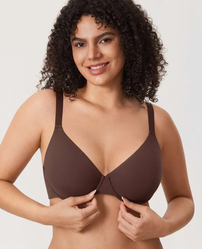 Inbarely Ultra-Soft Plunge Underwire Full Coverage Bra made by Zulily
