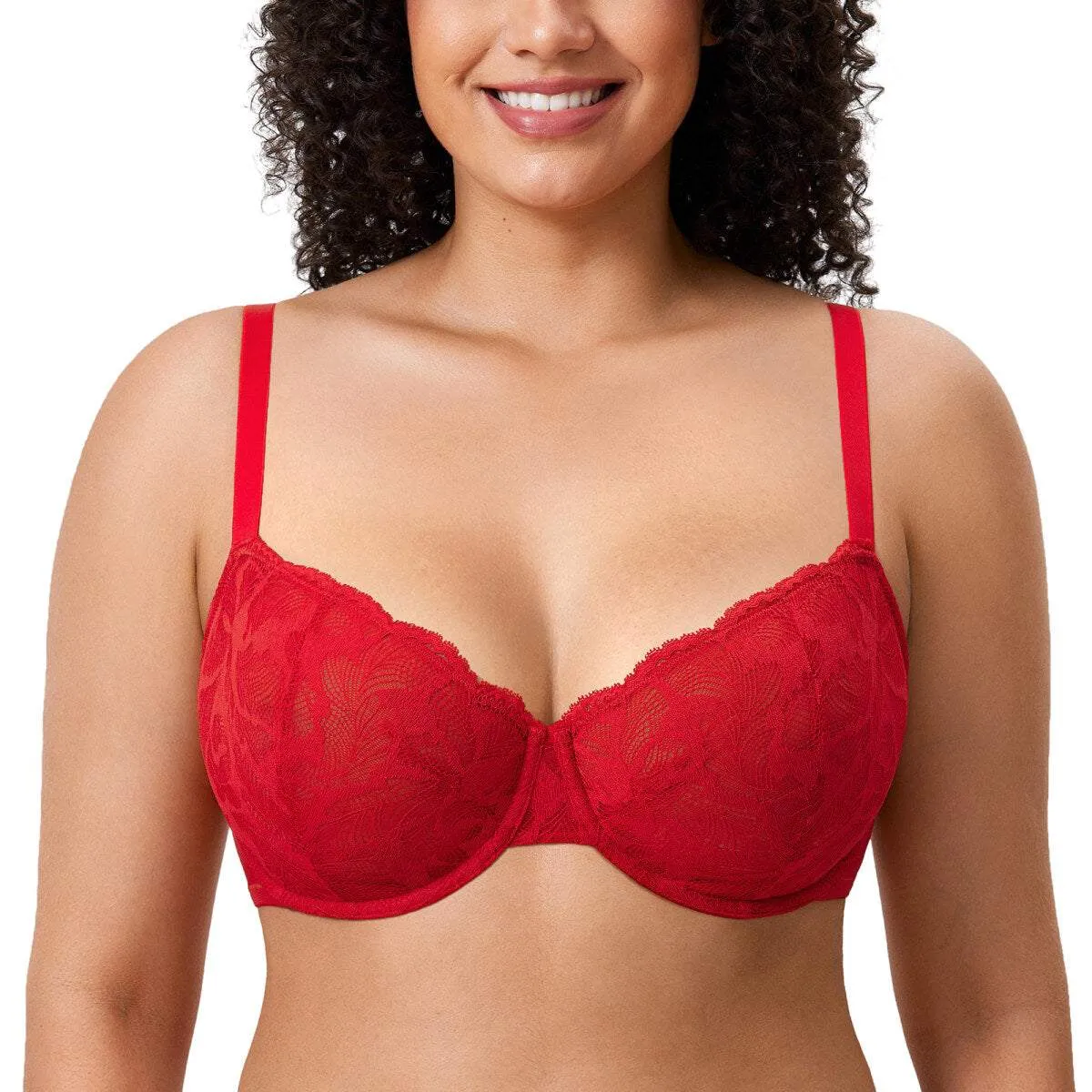 Plus Size Lace Balconette Underwire Bra sold by Zulily