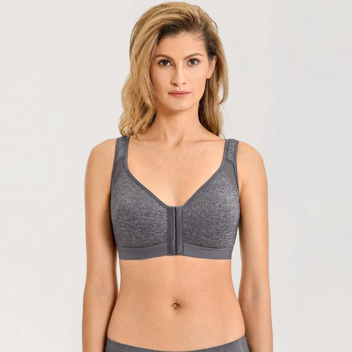 X-Back Posture Support Front Closure Wireless Full Coverage Bra sold by Zulily product image thumbnail 5