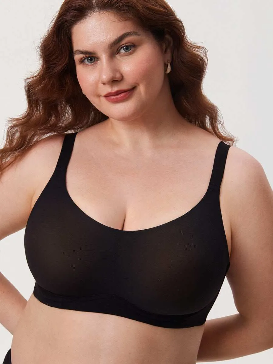 Sheer Double-Layer Mesh Full Coverage Underwire Support Bra sold by Zulily product image thumbnail 5