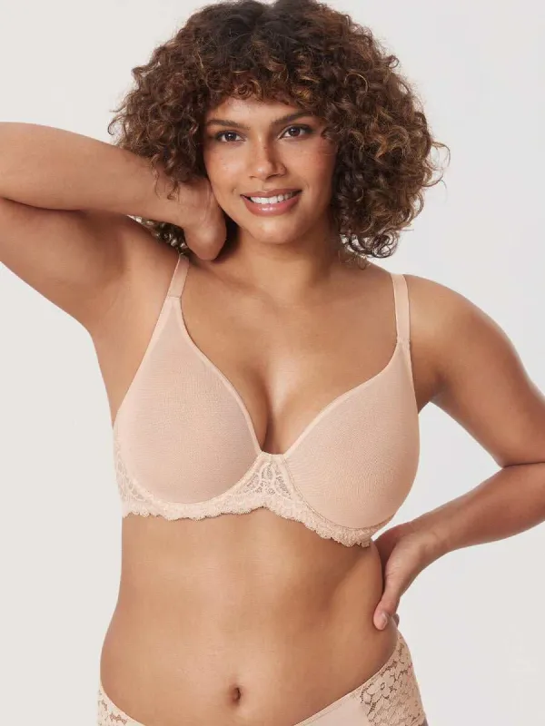 Sheer Mesh Full Coverage Underwire Bra made by Zulily