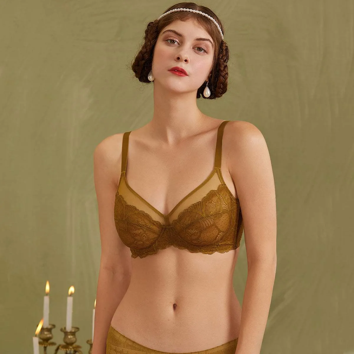 Sheer Lace Minimizer Underwire Bra sold by Zulily product image thumbnail 3