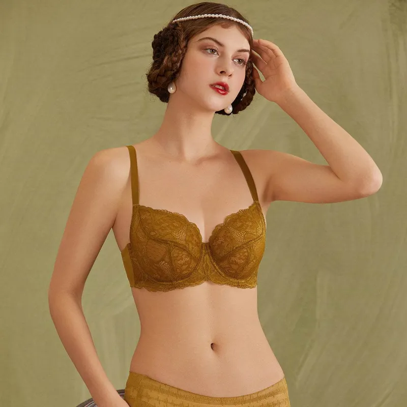 Sheer Lace Full Coverage Minimizer Underwire Bra made by Zulily