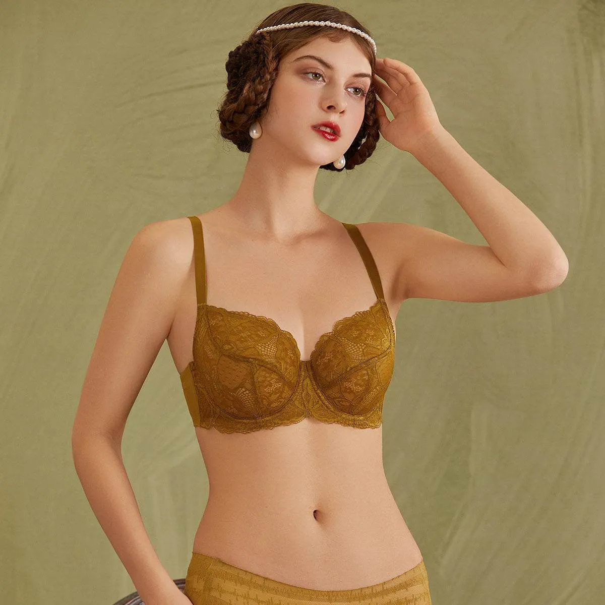 Sheer Lace Full Coverage Minimizer Underwire Bra sold by Zulily