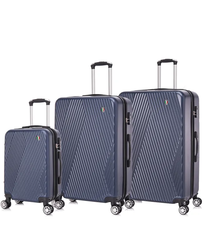 TUCCI Italy COLPI 3PC Hardside Luggage Set (20" 24" 28") - Blue made by Zulily