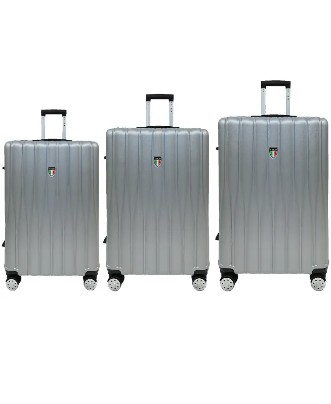 TUCCI Italy BARATRO 3PC Hardside Luggage Set (20" 24" 28") - Silver made by Zulily