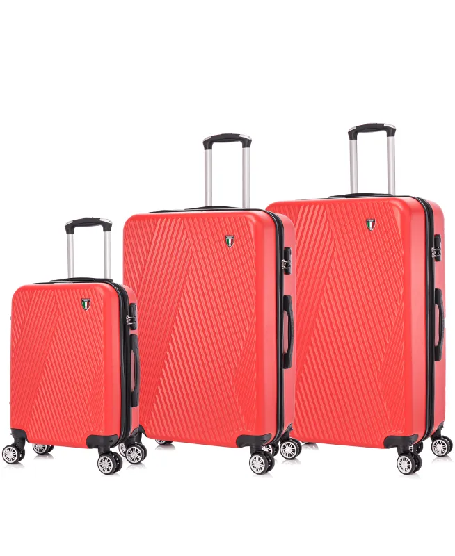 TUCCI Italy COLPI 3PC Hardside Luggage Set (20" 24" 28") - Red made by Zulily