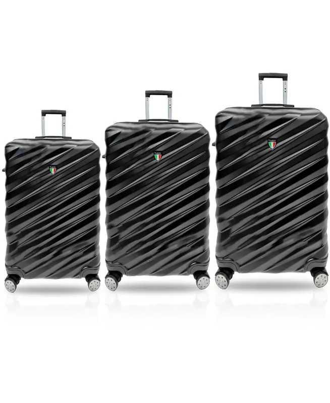 TUCCI Italy STORTO 3PC Hardside Luggage Set (20" 24" 28") - Black made by Zulily