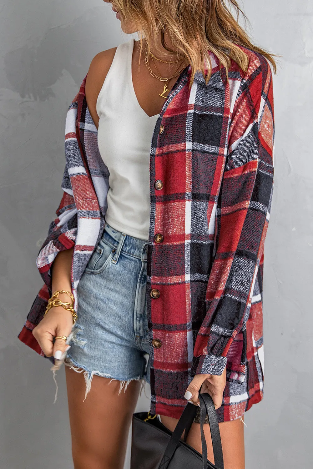Threaded Pear Rowan Fiery Plaid Print Shirt sold by Zulily product image thumbnail 3